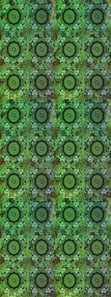 Altın desenli çiçek dekoru. Çizgi sanatı tasarım şablonu için kusursuz sınır. Davetiyeler, kartlar, web sayfası için Raster illüstrasyon. Doğu tarzı element. Yeşil renkte altın element.