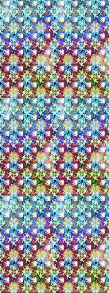 El çizimi, soyut ve süslü elementler. Mavi renkler. Klasik çiçekler. Suluboya resim taklit Raster çizimi. Yaz çiçekleri teması.