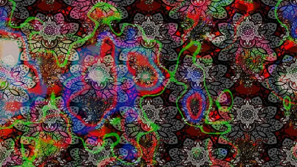 Patlayan çiçekler soyut olarak yerleştirilmiş. Raster deseni. Gri renklerde bahar çiçekleri. Raster illüstrasyonu.