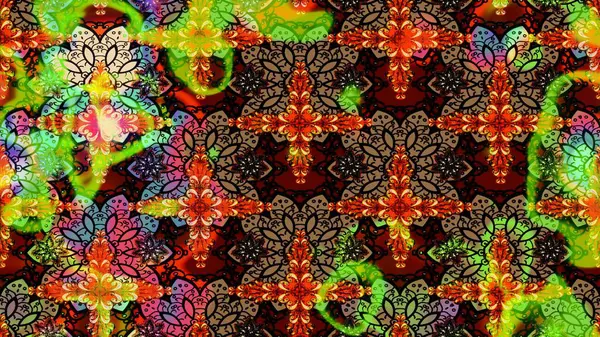Renkli çizim kalıbı. Çiçek arkaplan. Çiçek duvar kâğıdı. Raster illüstrasyonu. Siyah renklerde sevimli tekstil.