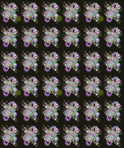 Tekstil, kumaş, ambalaj, hatıra defteri için hoş bir çiçek arkaplanı. Çocuksu tasarım. Gri arka planda. Elle çizilmiş karalama çiçekleri ile Raster çizim deseni.