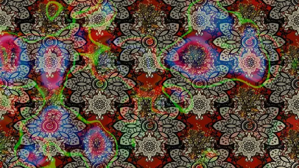 Çiçek arkaplanlı soyut zarafet eskiz deseni. Raster Güzel kumaş deseni.