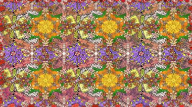 Tekrar eden çiçek arkaplanı, zarif kahverengi çiçek duvar kağıdı. Kahverengi renklerde çiçek desenleri, el yapımı papatyalar, papatyalar..