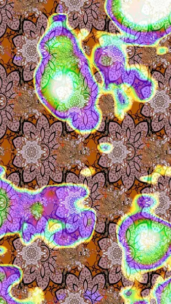 Şirin çiçekli eskiz deseni ve nötr renklerde yapraklar, suluboya çiçek deseni, duvar kağıdı, kart veya kumaş için fayanslı. Raster illüstrasyonu.