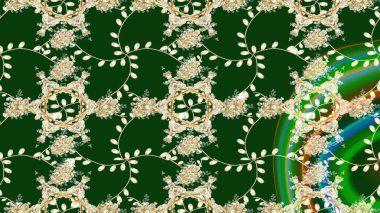 Küçük çiçekte güzel bir desen. Yeşil çiçekli bahar çiçekleri. Küçük renkli çiçekler. Moda baskıları için zarif bir şablon. Motley illüstrasyonu.