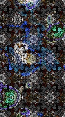 Raster illüstrasyonu. Organik motif arka planı. Çizim kalıbı. Ultraviyole kumaş deseni.