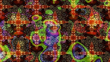 Raster illüstrasyonundaki çiçek desenli çizim. Kahverengi renkte çiçekler.