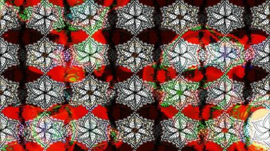 Tropik çiçek desenleri. Raster illüstrasyonu. Siyah renkte çiçekler.