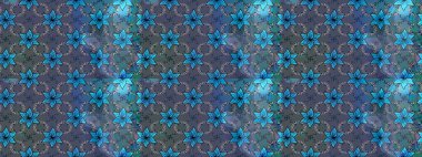 Çiçekli güzel suluboya desen. Mavi ve gri renklerde. Raster illüstrasyonu.