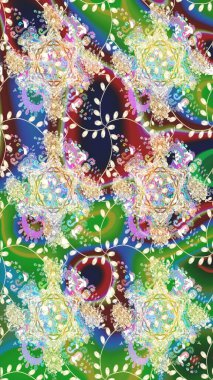 Raster düz çiçek çizim deseni. Hediye ambalaj kağıdı, tebrik kartları, posterler ve pankart tasarımı. Tarafsız renklerde çiçekler.