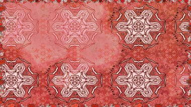 Pembe ve kahverengi renkte çiçekler. Kusursuz. Şirin çiçek elementleri. Raster illüstrasyonu.