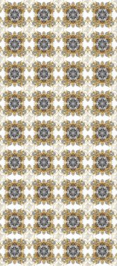 Doku arka planında altın duvar kâğıdı. Damask kusursuz yinelenen arkaplan. Bej, gri ve nötr renklerde altın element. Barok tarzında altın çiçekli süs..