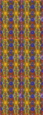 Çiçekli yaz çiçekleri. Küçük çiçekte güzel bir desen. Küçük renkli çiçekler. Motley illüstrasyonu. Moda baskıları için zarif bir şablon. Çizim.