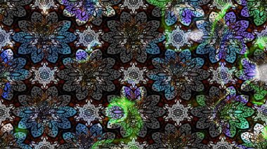 Çiçekli eskiz çizimi. Siyah renkli çiçekler. Renkli Yaz Temalı eskiz kalıbı. Düz Çiçek Elementleri Tasarımı.