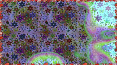 Karalama elementleri. El çizimi Raster çizimi. Duvar kağıdı, web sayfası arka planı, ambalaj kağıdı, davetiye, broşür, afiş veya web sitesi için kusursuz çiçek deseni kullanılabilir.