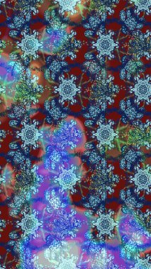 Raster illüstrasyonu. Modaya uygun kumaş deseni. Tony 'nin kumaş kalıbını çiz. Küçük çiçekte sevimli çiçek deseni var..