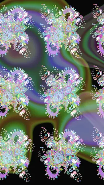 Yeşil renkler üzerine çiçek desenli çizimler, el yapımı papatyalar, papatyalar. Tekrarlayan çiçek arkaplanı, zarif yeşil çiçek duvar kağıdı.