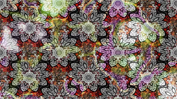 Raster düz çiçek çizim deseni. Hediye ambalaj kağıdı, tebrik kartları, posterler ve pankart tasarımı. Gri renkli çiçekler.