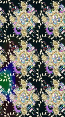 Raster düz çiçek çizim deseni. Hediye ambalaj kağıdı, tebrik kartları, posterler ve pankart tasarımı. Gri renkli çiçekler.