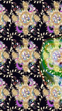 Kumaş desenli papatya çiçeği detayı. Siyah renkte çiçekler.