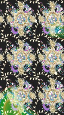 Elle çizilmiş çiçek desenli Raster çizimi. Tekstil, kumaş, ambalaj, hatıra defteri için hoş bir çiçek arkaplanı. Çocuksu tasarım. Gri arkaplanda.