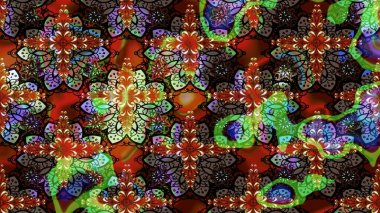 Çiçekli eskiz çizimi. Kahverengi renkli çiçekler. Renkli Yaz Temalı eskiz kalıbı. Düz Çiçek Elementleri Tasarımı.