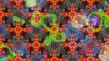 Kızılderili desenli desenli desenli şal deseni. Etnik Mandala süsü. Raster Henna dövme stili. Tekstil, tebrik kartı, boyama kitabı, telefon kılıfı baskısı için kullanılabilir.