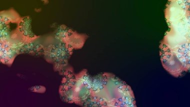 Renkli desenli eskiz deseni, gri çiçekler ve dekoratif elementlerle. Eskiz geçmişi. Raster illüstrasyonu. Kumaş, tekstil, duvar kağıdı baskısı için. Antika retro tarzı.