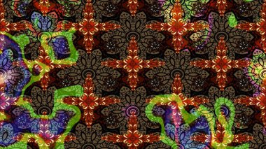 Çiçek rengi eskiz deseni. Raster çiçek izi. Klasik taslak çizimi. Raster Yumuşak kumaş deseni.