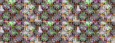 Düz Çiçek Elementleri Tasarımı. Renkli Bahar Teması eskiz kalıbı. Çiçekli çizim şekli. Gri renkli çiçekler.