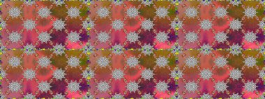 Raster illüstrasyonunda kusursuz çiçek deseni. Güzel kumaş deseni. Renkli Bahar Temalı Kusursuz Arkaplan. Düz Çiçek Elementleri Tasarımı.