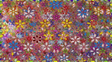 Küçük kahverengi ve kırmızı çiçeklerle oldukça eski bir besin torbası deseni. Tekstil, kumaş, kapaklar, duvar kağıtları, baskı, naylon, yapıştırma, örgü, dekupaj için çiçeksiz arkaplan.