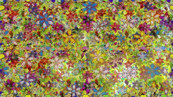 Moda baskıları için zarif bir şablon. Kusursuz. Motley illüstrasyonu. Küçük renkli çiçekler. Çiçekli bahar çiçekleri. Küçük çiçekte şirin desenler.