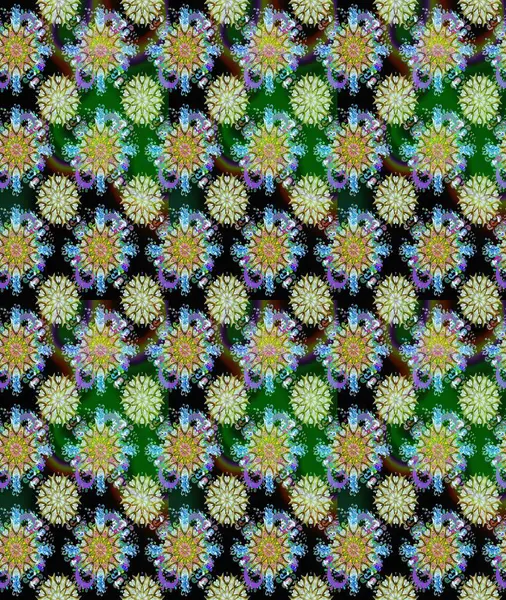 Manzaralı çiçek deseni. Üst manzara, yumuşak nötr ve yeşil renk tarzı. Çiçek kompozisyonu, el boyası, hassas şablon. Sevgililer günü ve tebrik kartı konsepti için şık bir davet.