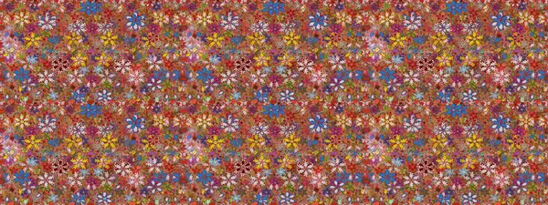 Çiçekler, dallar, bitkiler ve çiçekler. Raster illüstrasyonu. Güzel kumaş deseni. El çizimi.