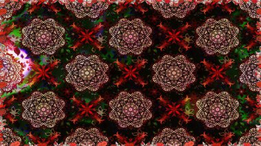 Siyah renkler ve parlak çiçekler üzerinde soyut, pürüzsüz desen. Çiçeksel elementlerle süslenmiş zarif raster dokusu. Küçük çiçekte şirin bir çiçek deseni var..