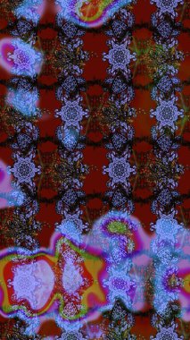 Düz Çiçek Elementleri Tasarımı. Çiçeksel fantezi tasarımı ve parlak bir arka plan çizimi. Renkli Bahar Teması çizim şablonu.