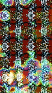 Raster illüstrasyonundaki çiçek desenli çizim. Renkli Bahar Teması eskiz kalıbı. Süslü kumaş deseni. Düz Çiçek Elementleri Tasarımı.