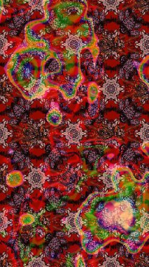 Modern, kırmızı raster arka plan duvar kağıdı çizimi, klasik çizgili desenli desenli çiçekler, çiçekli süsler. Çiçekli el çizimi çizimi deseni.