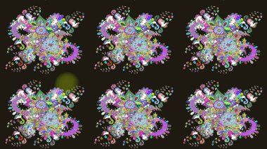 Tekstil, kumaş, ambalaj, hatıra defteri için hoş bir çiçek arkaplanı. Çocuksu tasarım. Gri arka planda. Elle çizilmiş karalama çiçekleri ile Raster çizim deseni.