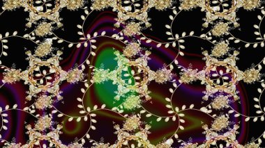 Etnik Mandala havlusu. Taslak süsleme izi. Sınır Kızılderili çiçekli paisley patten. Raster Henna tarzı. Tebrik kartı arkaplanı, boyama kitabı, arkaplan, tekstil için kullanılabilir.