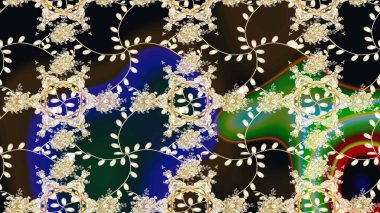 Raster illüstrasyonu. Suluboya çiçekli çiçek deseni. Bej renkli güzel tekstil.