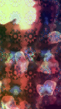 Raster deseni. Soyut çiçek çizim kalıbı arka planı. Küçük çiçekteki sevimli çiçek deseni. Kahverengi renklerde. Raster illüstrasyonu.