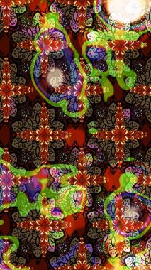 Yumuşak, bahar çiçekli arka plan. Çiçekli karalama şeklinde Raster çiçek deseni. Kahverengi renkte çiçekler.