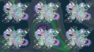 Çizim çiçek deseni duvar kağıdı, web sitesi arka planı, ambalaj kağıdı, davetiye, broşür, afiş veya web sitesi için kullanılabilir. Parlak elementlerin. El çizimi Raster illüstrasyonu.