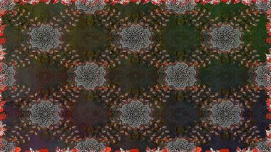 Raster Modaya uygun kumaş deseni. Gri renkli şirin çiçek deseni. Renkli Bahar Temalı Kusursuz Arkaplan. Düz Çiçek Elementleri Tasarımı.