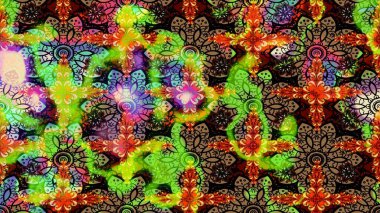 Çiçekli çiçek deseni, suluboya. Yeşil renkli çiçekler. Renkli Bahar temalı eskiz kalıbı. Düz Çiçek Elementleri Tasarım Raster illüstrasyonu.