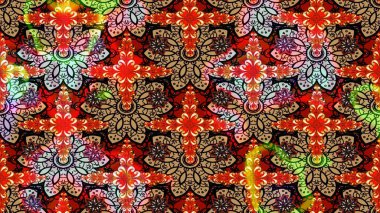 Raster illüstrasyonundaki çiçek desenli çizim. Güzel kumaş deseni. Renkli Bahar Teması eskiz kalıbı. Düz Çiçek Elementleri Tasarımı.