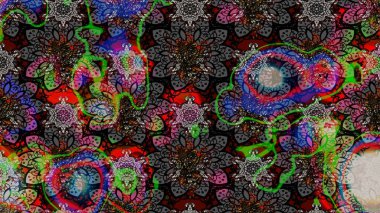 Sketch Floral Pattern in Raster illustration. Fancy fabric pattern. Colour Spring Theme sketch pattern Background. Flat Flower Elements Design.