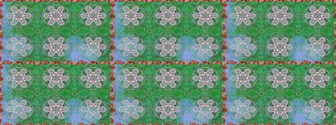 Renkli Bahar Temalı Kusursuz Arkaplan. Yeşil renkli çiçekler. Düz Çiçek Elementleri Tasarımı. Güzel çiçek deseni..